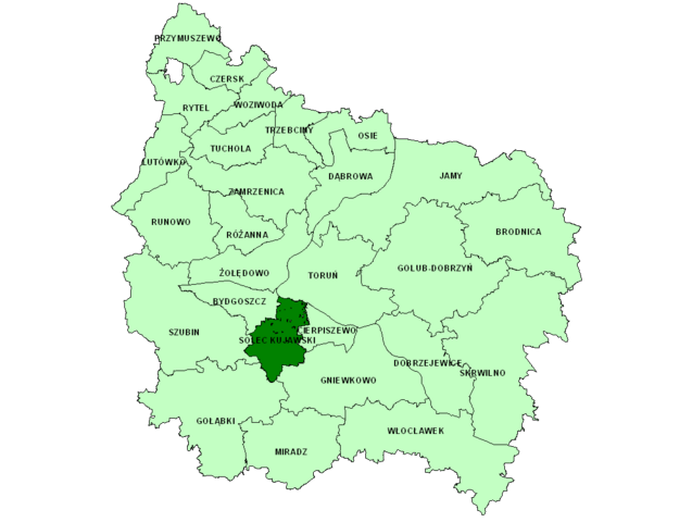 Położenie Nadleśnictwa Solec Kujawski na tle RDLP Toruń