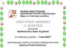 Srebrny certyfikat za "Zielony Punkt Kontrolny"